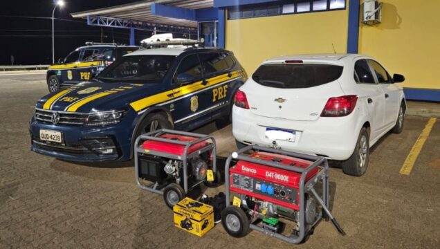 PRF recupera geradores furtados em Uberlândia; um indivíduo fugiu e outro foi preso