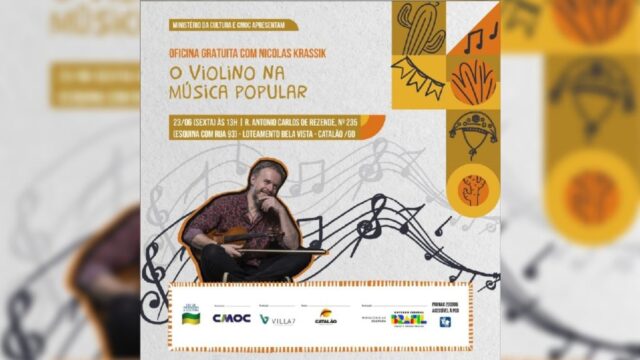 Nicolas Krassik oferece a Oficina - O violino na Música Popular, em Catalão nesta sexta-feira (23)