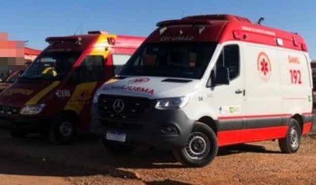 SAMU e Corpo de Bombeiros socorrem trabalhador que sofreu uma queda de aproximadamente 3 metros de altura em empresa de Catalão