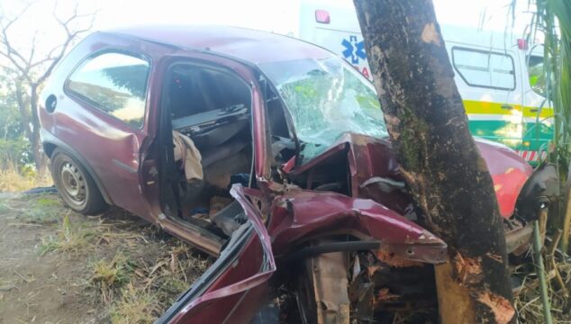 Saída de pista seguida de choque em árvore mata uma pessoa e deixa três feridos na BR-153