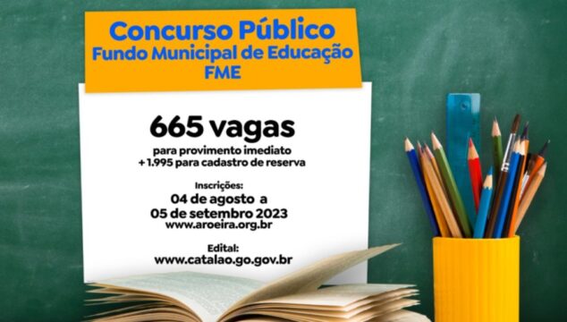 A Prefeitura de Catalão lança edital de concurso público para vagas na área da Educação