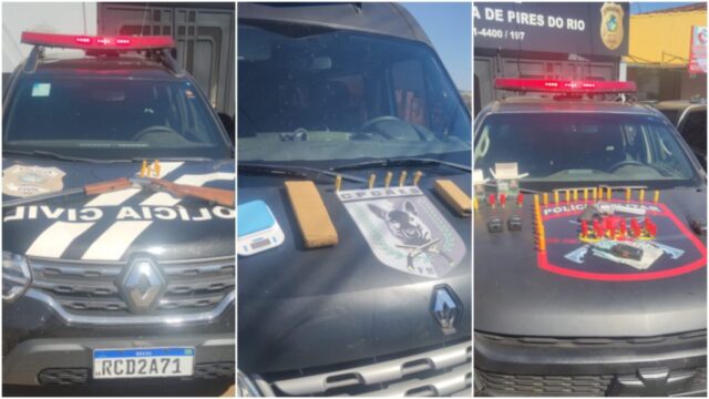 Polícias Civil e Militar prendem suspeito de tráfico de drogas em operação integrada em Pires do Rio