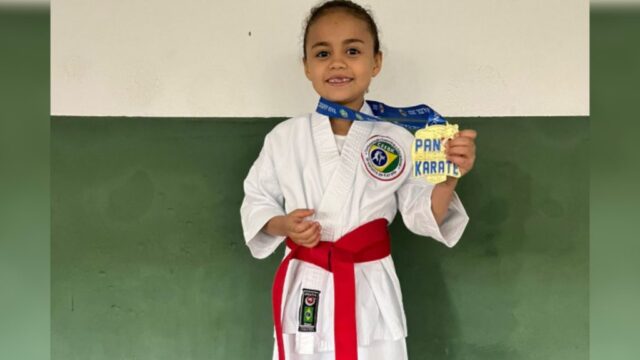 Catalana de 7 anos é campeã no Pan-Americano de Karatê 2023