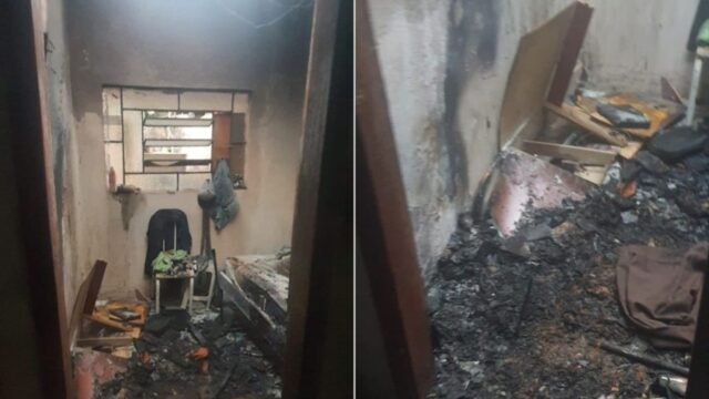Após queimar produto para espantar mosquito, casa pega fogo no Bairro Lagoinha em Uberlândia