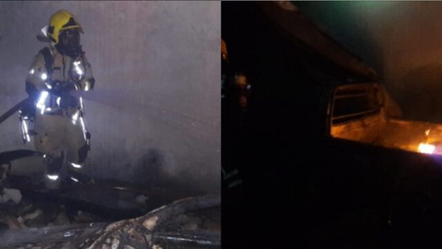 Incêndio atinge casa e destrói carros e moto que estavam na garagem em Araguari