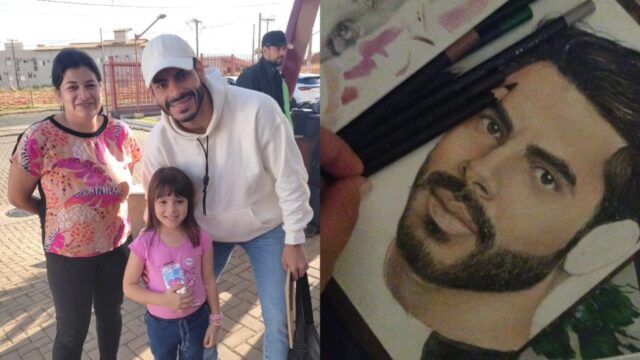 Fãs realizam o sonho de conhecer Israel & Rodolffo e entregam desenho feito à mão dos artistas em Catalão; vídeo