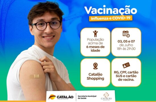 Começa nesta segunda-feira (03) a vacinação contra covid-19 e influenza no Catalão Shopping