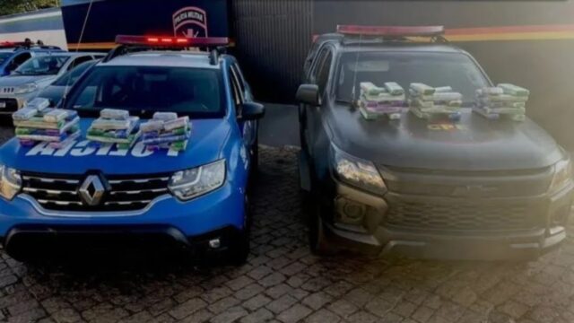 Polícia Militar prende dupla transportando 39kg de maconha entre estados, em Piracanjuba