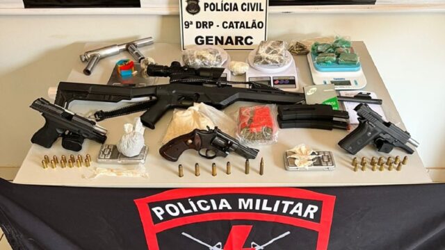 Ação integrada "Shut Down" desarticula organização criminosa envolvida em tráfico de drogas, homicídios e posse ilegal de armas nas cidades de Catalão, Ouvidor e Campo Alegre de Goiás