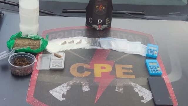 CPE realiza prisão de dois indivíduos e apreende considerável quantidade de drogas em Pires do Rio