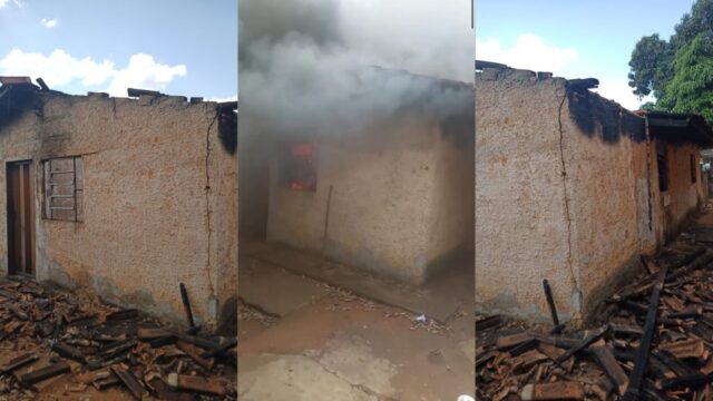 Incêndio destrói parte de residência em Ipameri; veja vídeo