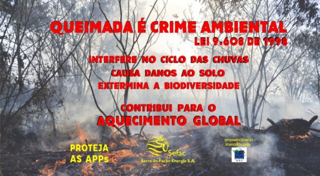 SEFAC: Queimadas podem ser desastrosas para o meio ambiente e, consequentemente, para a saúde humana