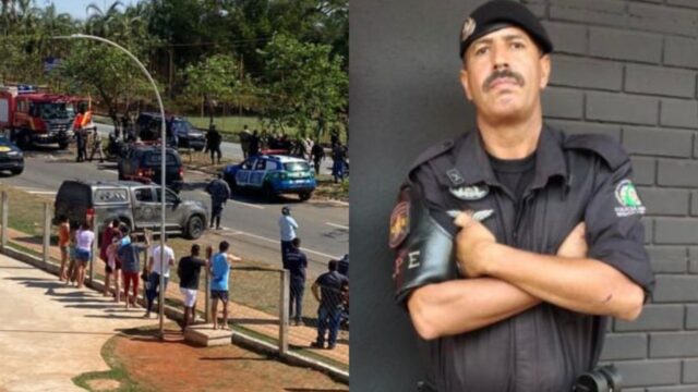 Um policial morreu e dois ficaram feridos após viatura capotar e pegar fogo, em Aparecida de Goiânia