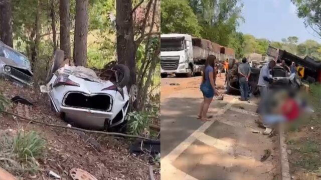 Acidente envolvendo 18 veículos deixa 4 mortos e vários feridos na BR-414 em Anápolis, dizem bombeiros