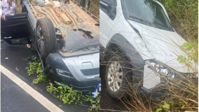 Acidente envolvendo 5 veículos na GO-507 deixa ferido após freada brusca para evitar atropelamento de ciclistas