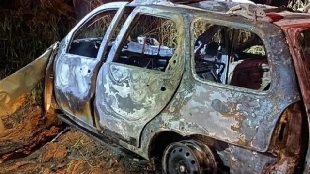 Grave acidente termina com três mortos e carro incendiado na BR-365, em Patrocínio
