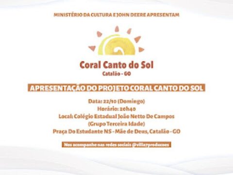 ‘Coral Canto do Sol’ realiza primeira apresentação em Catalão