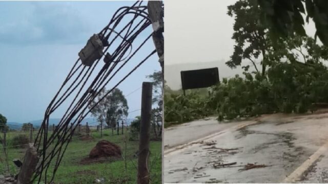Forte chuva causa estragos em Cumari, e deixa cidade sem energia