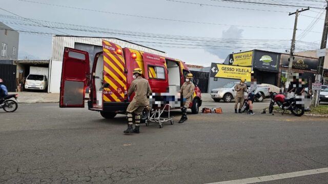 Colisão entre carro e moto deixa homem ferido no bairro Santa Cruz, em Catalão