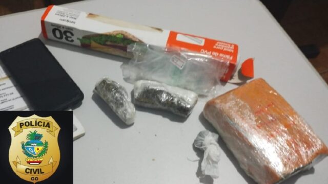 Polícia Civil de Ipameri apreende droga e autua suspeito, reincidente, em flagrante por tráfico de drogas