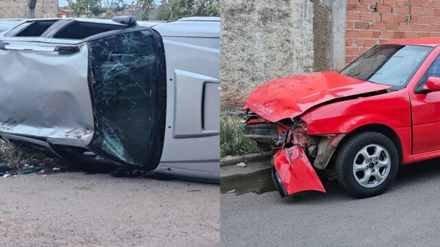 Acidente em Catalão: Caminhonete capota após colisão, mas ninguém fica ferido
