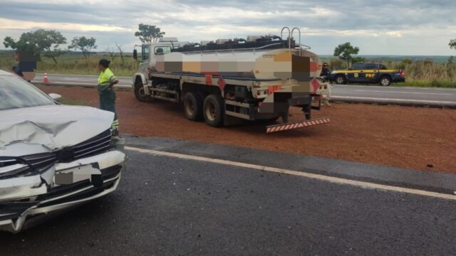 Acidente na BR-050 deixa duas pessoas feridas em Cristalina: Motorista de caminhão agiu de forma imprudente