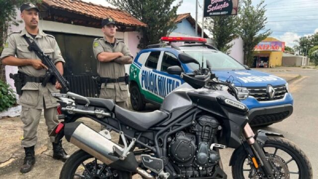 Em Caldas Novas: Polícia Militar prende motocicleta de luxo clonada