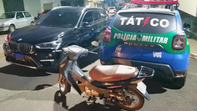 Equipe Tático Móvel recupera BMW X1 e Honda Biz com restrição de furto/roubo durante operação policial em Ouvidor, Goiás