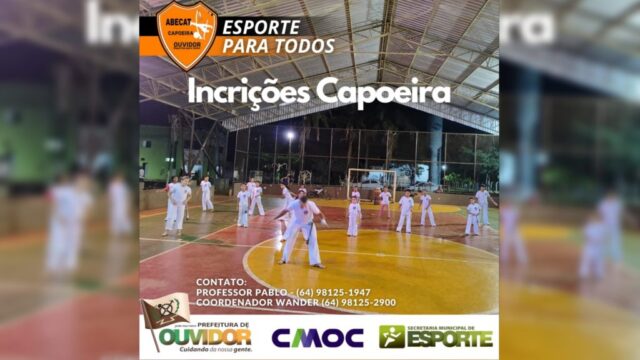 Abecat abre inscrição para 'Projeto Esporte para Todos' em Ouvidor, na modalidade Capoeira