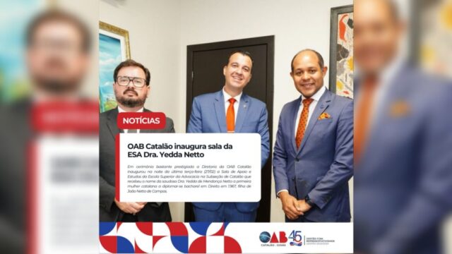 OAB Catalão inaugura sala da ESA Dra. Yedda Netto