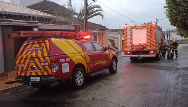 Corpo de Bombeiros combate incêndio em residência unifamiliar em Catalão