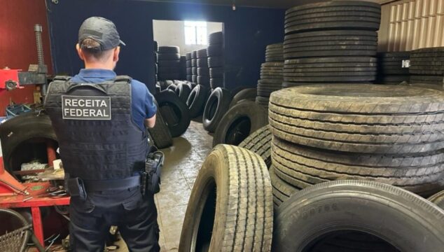 Mais de 300 pneus importados e vendidos ilegalmente são apreendidos em MG; saiba o que é feito com os produtos