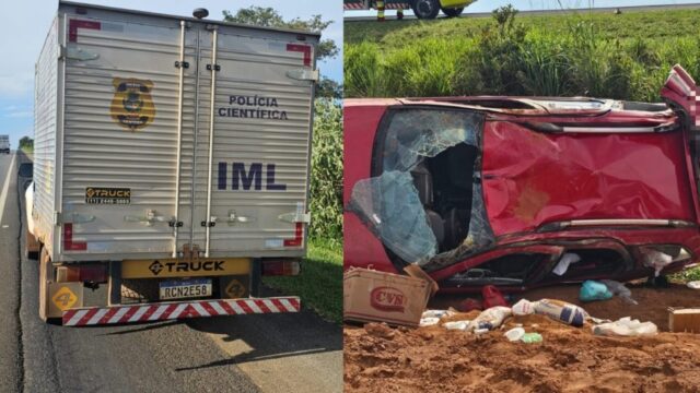 Mãe e filho morrem em grave acidente na BR-050, após veículo capotar em Campo Alegre de Goiás