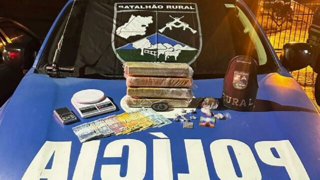 Operação policial do BPMRural em Corumbaíba resulta na prisão de suspeito e apreensão de 4 kg de maconha