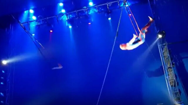 Trapezista fica ferido após queda durante apresentação circense em Ouvidor