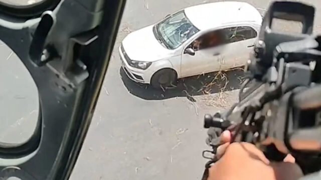 Abordagem de cinema: Helicóptero da polícia para carro em rodovia de Uberlândia