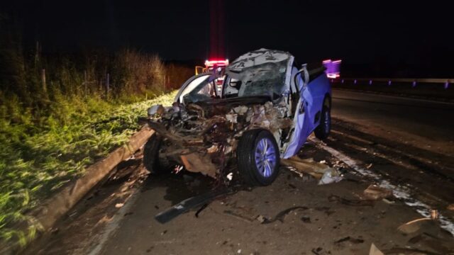 Motorista morre após bater carro na traseira de caminhão na BR-050, no município de Catalão