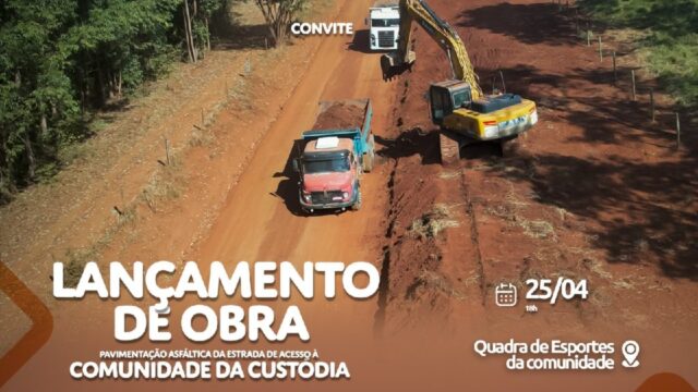 Chegou a vez da comunidade rural Custódia receber pavimentação asfáltica da Prefeitura de Catalão
