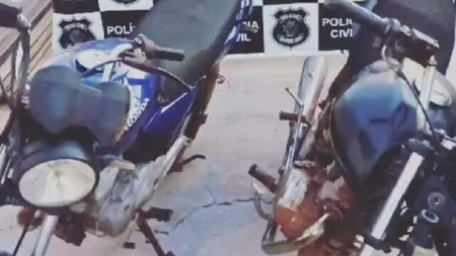 Polícia Civil recupera duas motocicletas furtadas no estacionamento do Fórum de Santa Cruz de Goiás.