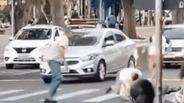 VÍDEO: Agente de trânsito e motociclista saem no soco no meio de avenida, no Centro de Uberlândia