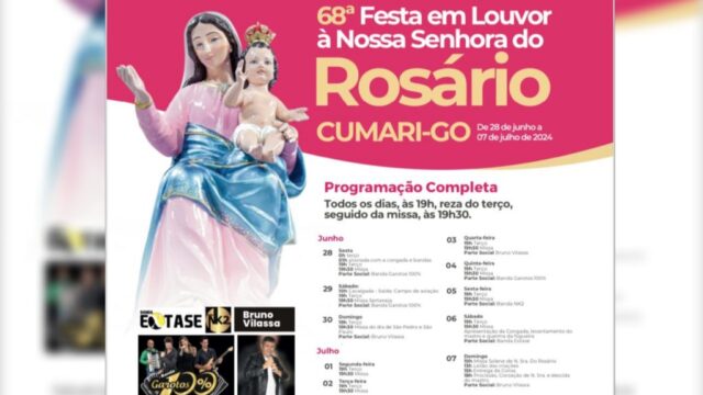 Vem aí a 68ª Festa em Louvor à Nossa Senhora do Rosário de Cumari