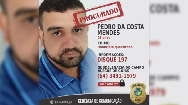 Polícia Civil de Goiás divulga imagens de suspeito de homicídio em Campo Alegre de Goiás