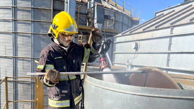 Incêndio em secador de grãos mobiliza Bombeiros em Silvânia