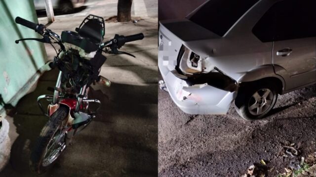Acidente entre moto e carro de passeio deixa motociclista ferido em Catalão