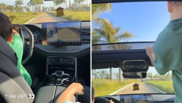Vídeo em que filho de 7 anos de Gusttavo Lima e Andressa Suita dirige carro não configura crime, conclui polícia