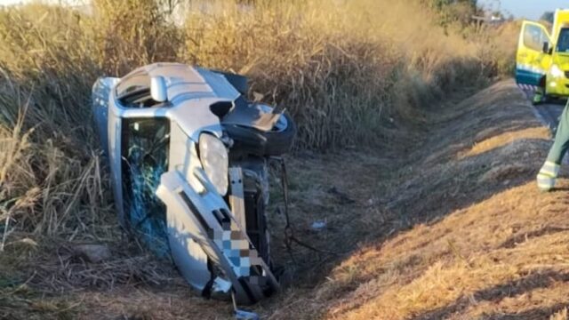 Acidente na BR-050: Uma pessoa fica ferida após capotamento próximo a Catalão