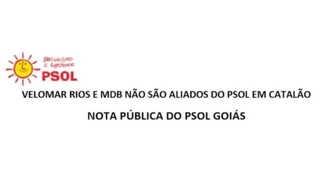 PSOL de Catalão reverte decisão e retira apoio à pré-candidatura de Velomar Rios (MDB); veja nota