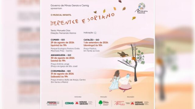 Musical Infantil "Berenice e Soriano" Chega a Goiás com Apresentações Gratuitas