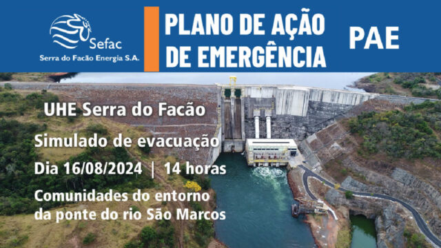Sefac realizará neste mês o terceiro simulado preventivo do Plano de Ação de Emergência