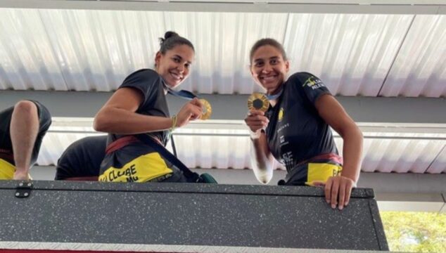 Duda e Ana Patrícia desembarcam com festa em Uberlândia e desfilam com ouro Olímpico; confira vídeos